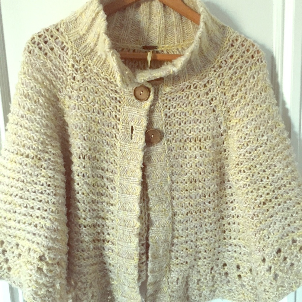 Medium Free People Cream Cardigan Sweater
